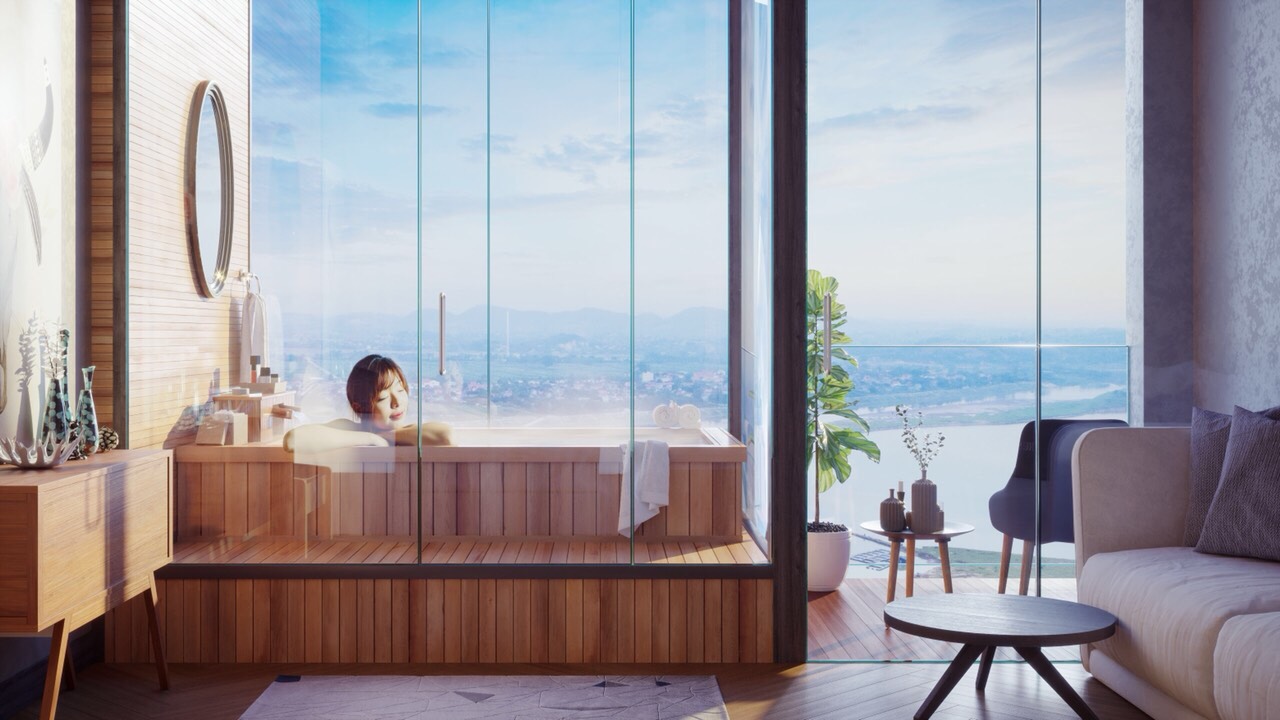 Mô Hình tắm Onsen tại Wyndham Thanh Thủy